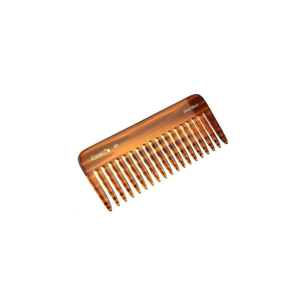 Giorgio G49 Large 5.75 Inch Hair Detangling Comb, Wide Teeth For Thick Curly Wavy Hair. Long Hair Detangler Comb For Wet And Dry. Handmade Of Quality