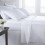 (White Fitted Sheet, Single) 400 Thread Count Fitted Sheets Flat Sheets 100% Cotton Bed Linen 1