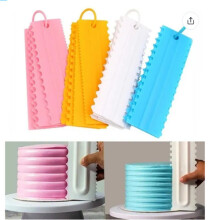 (Pink) 4pcs/set cream scraper Smoother Pastry Icing Combs Spatulas DIY
