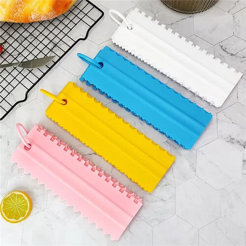 (Pink) 4pcs/set cream scraper Smoother Pastry Icing Combs Spatulas DIY 1