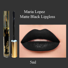 Maria Lopez Matte Black Lipgloss Bold & Beautiful Velvety Black Lips