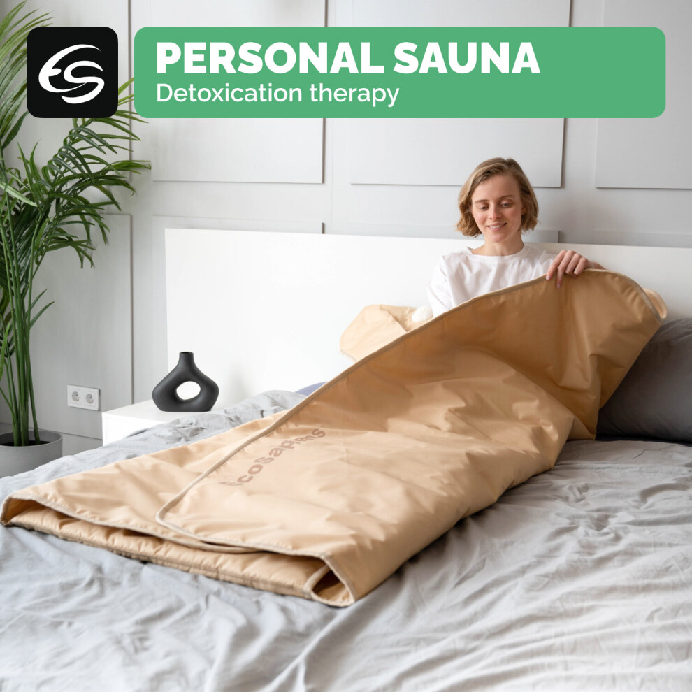 (Beige) Infrared Sauna Blanket, 2 Zone,FASTER Weight lose