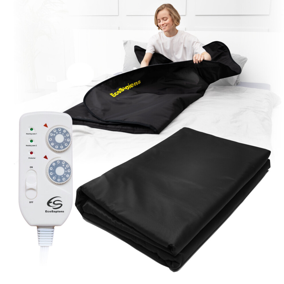 (Black) Infrared Sauna Blanket, 2 Zone,FASTER Weight lose