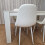 Wooden White Black Dining Table with 4 White Stitched Leather Chairs 8