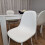 White Black Dining Table Wooden with 4 White Stitched Leather Chairs 7