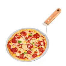 10 Inch Pizza Pan Stainless Steel Wooden Handle Pizza Baking Paddle