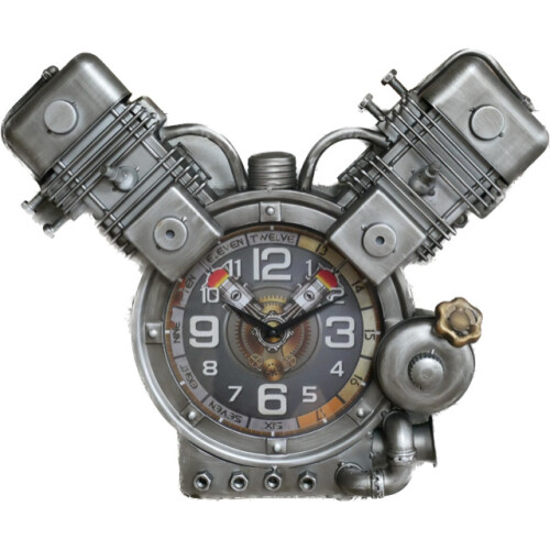 Quirky Engine Style Large Metal Wall Clock