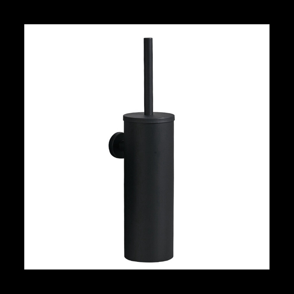 304 Stainless Steel Cylindrical Brushed Black Vertical Toilet Brush Wall-Mounted Bathroom Toilet Cleaning Supplies