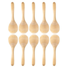 10Pcs DIY Wooden Maracas - Hand Percussion Rattles with Crisp Blow Sound for Kids Parties & Party Favors