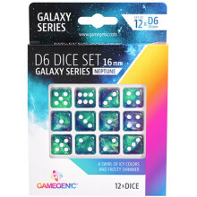 Gamegenic Galaxy Series Neptune D6 Dice Set | Six-Sided Dice | Premium Quality Resin Dice for Dice Games Board Games and Card Games | Cosmic Gli