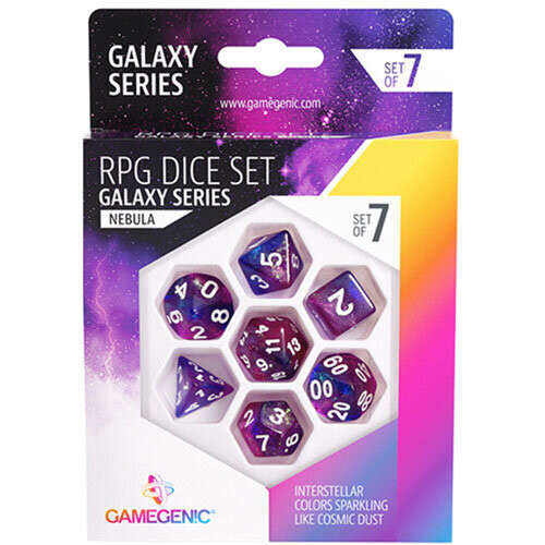 Gamegenic Galaxy Series RPG Dice Set 7pcs (Nebula) - Board Game