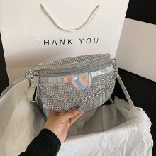Waist Bag Glitter Cross Body Bag Shiny Waist Pouch Chest Bag For Outdoor Travel