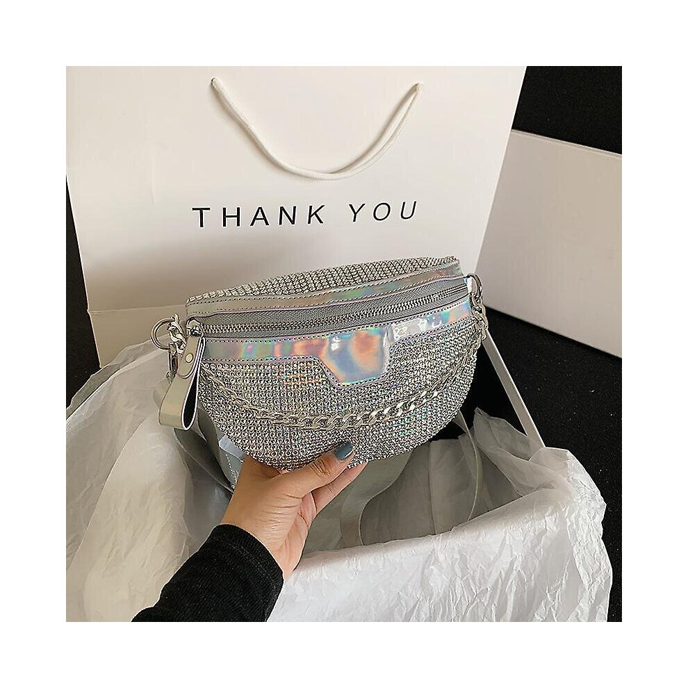 Waist Bag Glitter Cross Body Bag Shiny Waist Pouch Chest Bag For Outdoor Travel
