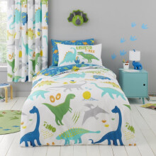(Roarsome Fun, Single Duvet Set ) KIDS SINGLE DUVET SET REVERSIBLE BOYS GIRL BEDDING