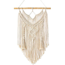 Macrame Wall Hanging Boho Decoration Chic Driftwood Tapestry 65 X 35cm