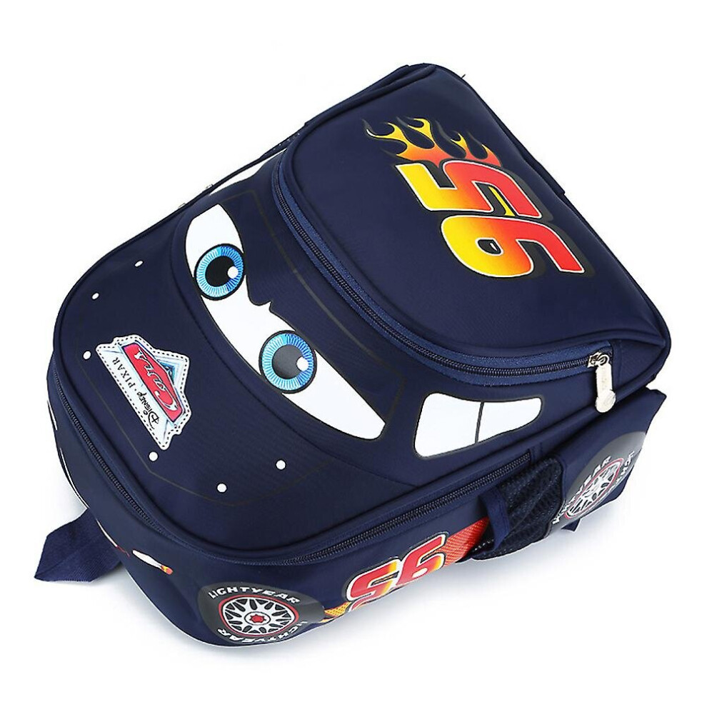 (Dark ) Lightning Mcqueen The Cars Kids Cartoon Backpacks School Bag Gifts Blue