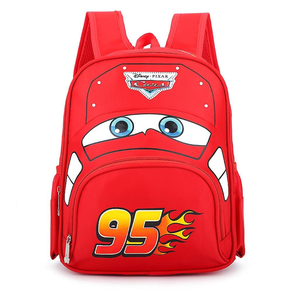 (Red) Lightning Mcqueen The Cars Kids Cartoon Backpacks School Bag Gifts Red