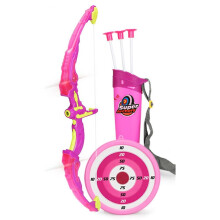 (Pink) Bow And Arrow Set Lighting Archery Toys Shooting Competition Toys For Kids Gifts