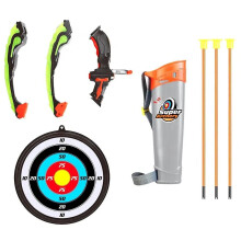 (Green) Bow And Arrow Set Lighting Archery Toys Shooting Competition Toys For Kids Gifts