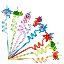 24 Pcs Reusable Sea Animal Straws