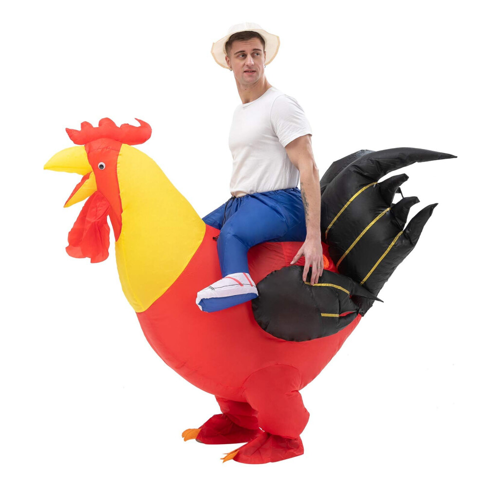 Inflatable Rooster Costume Halloween Hen Stag Night Animal Fancy Dress