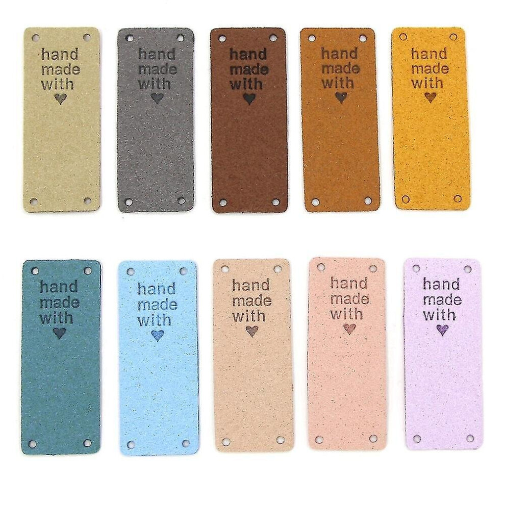 50pcs Handmade Pu Leather Tags Handmade With Love Pu Labels Faux