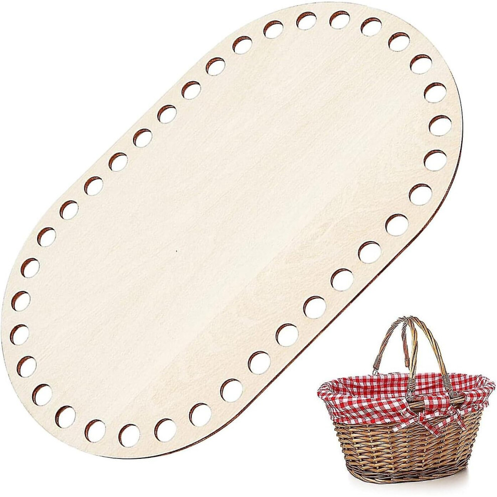 Basket Floor Crochet Wood Basket Base Crochet Weaving Tool Selfmade Floor Accessories(oval)
