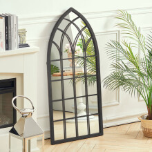 Black Cathedral Window Wall Mirror