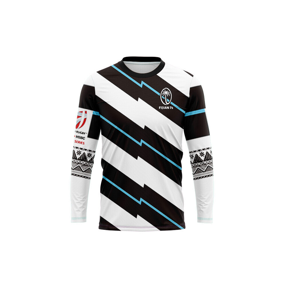 (C, XL) 2023 Fiji Jersey Men's Long Sleeve Sweatshirt English Rugby Jersey