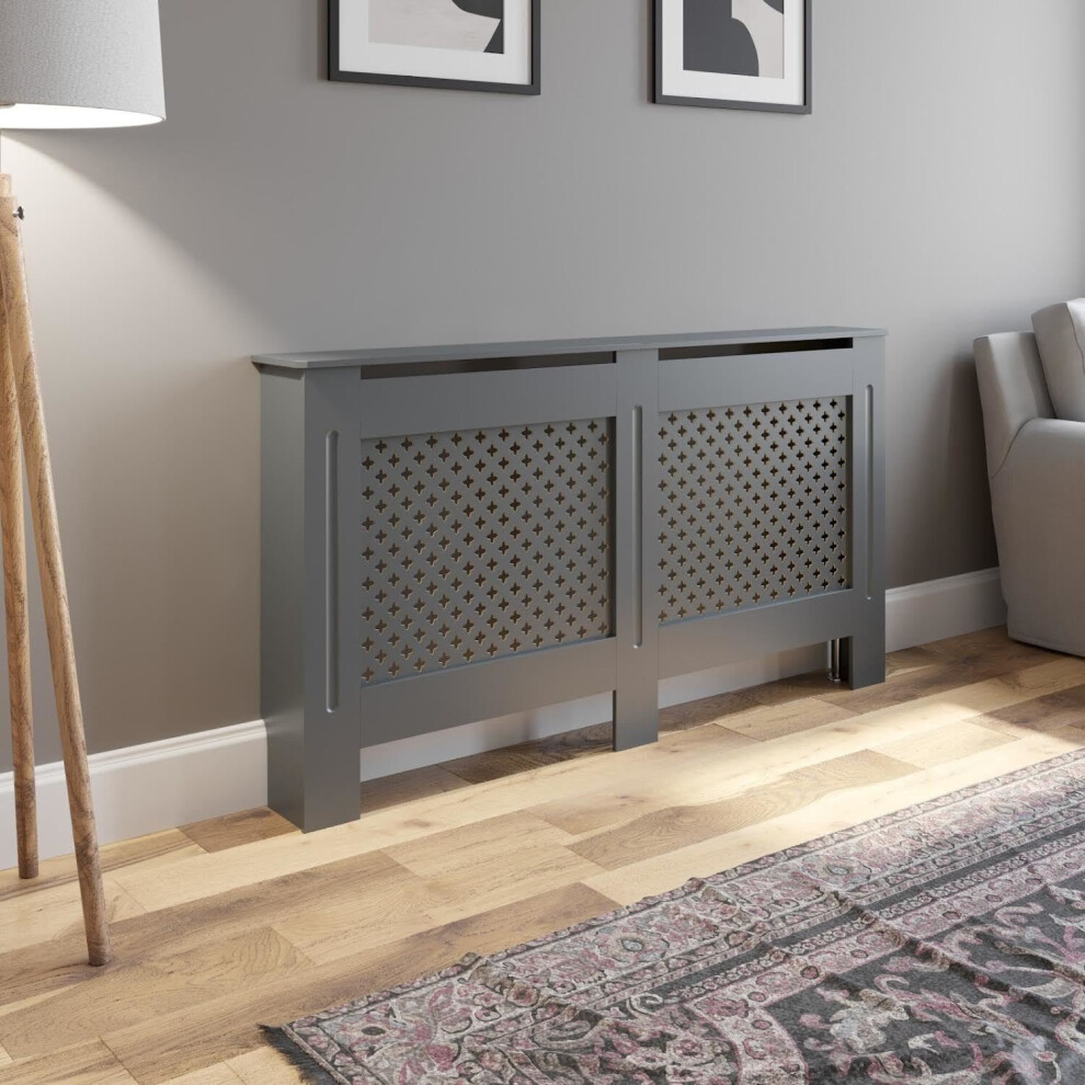 Radiator Cover Large - Anthracite Cross Pattern 1520mm