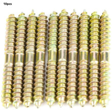 Wood To Wood Screws, 10pcs 6*60mm Dowel Screw Self Tapping Double Ended Screw For Woodwork