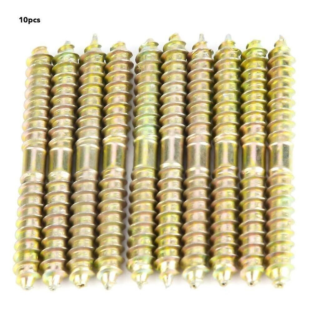 Wood To Wood Screws, 10pcs 6*60mm Dowel Screw Self Tapping Double Ended Screw For Woodwork