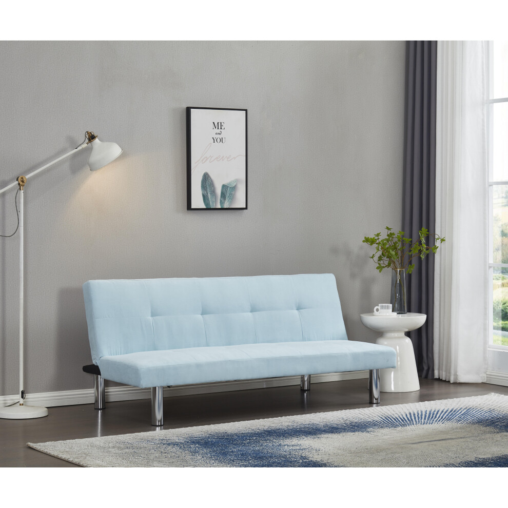 Comfy Living (Duck Egg ) Byron Faux Suede Sofa Bed Blue