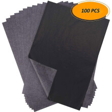 100pcs Carbon Paper Black Carbon Transfer Tracing Paper For Wood, Paper, Canvas And Other Art Surfaces--