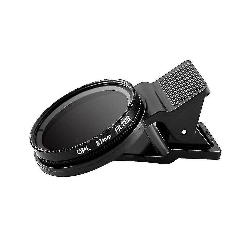 Ultrathin Clip-On Cpl Phone Lens Camera Circular Polarizer Neutral Density Filter 37Mm Lens Camera Lens (Black) Black
