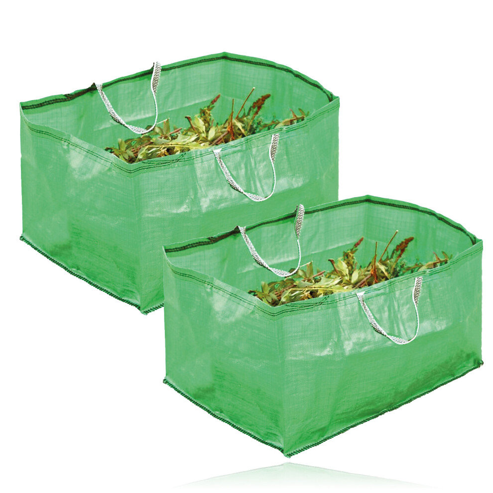 SPARES2GO Garden Waste Bag Heavy Duty Strong Large Sack Grass Leaves 270L x 2