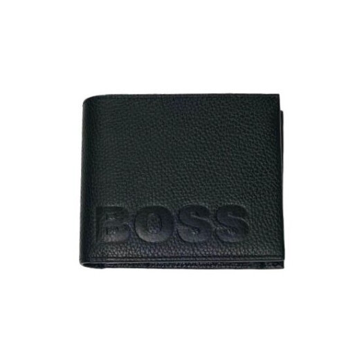 Hugo Boss Mens Asolo Embossed Logo Wallet in Grained Leather