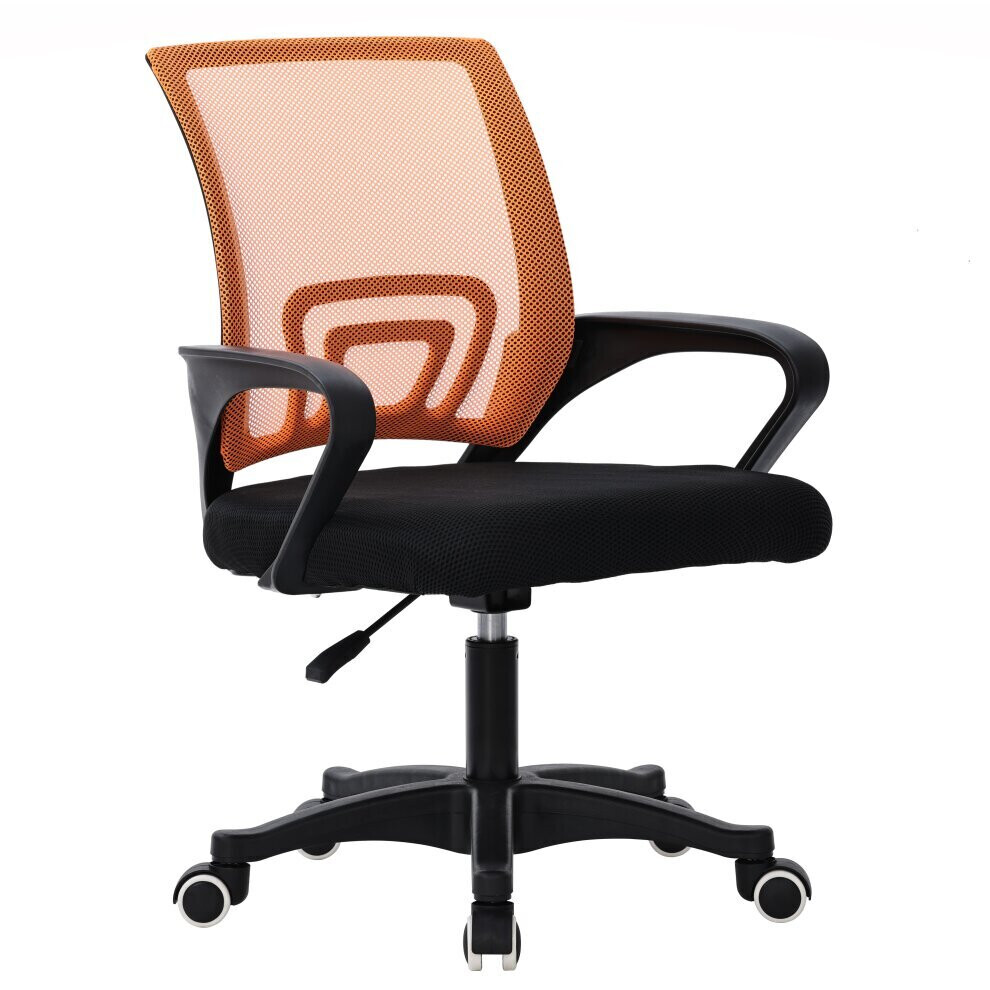 (Black+Orange) Adjustable Office Chair Ergonomic Mesh Swivel Computer Comfy Desk Executive chair with Arms