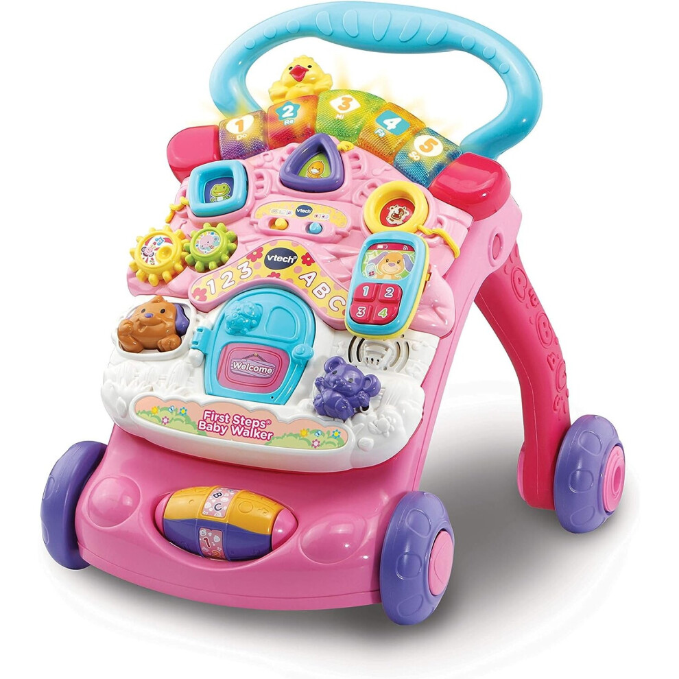 VTech First Steps Baby Walker | Push Along Walker Baby Toy Shapes Sounds Music Phrases Pretend Play More Suitable Babies 6 Months1 2 & 3 Year Olds