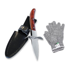 Oyster Knife Oyster Knife Set Oyster Opener Cut Resistant And Gloves Suitable For Mussels Or Hard Cheese Wooden Handle Stainless Steel