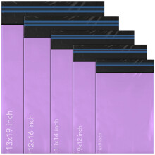(100 Pack, Purple) 5 Size Color Shipping Parcel Bags Mix Bags Mailing Bag Postal Poly Plastic Postage Bags