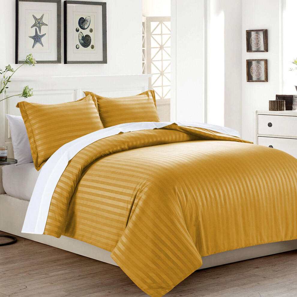 Imperial Rooms (Ochre Duvet Covers) Stripe Duvet Cover Quilt 3Pc Double Bedding Sets