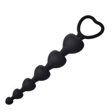 Purple Anal Beads with Heart Shaped Handle