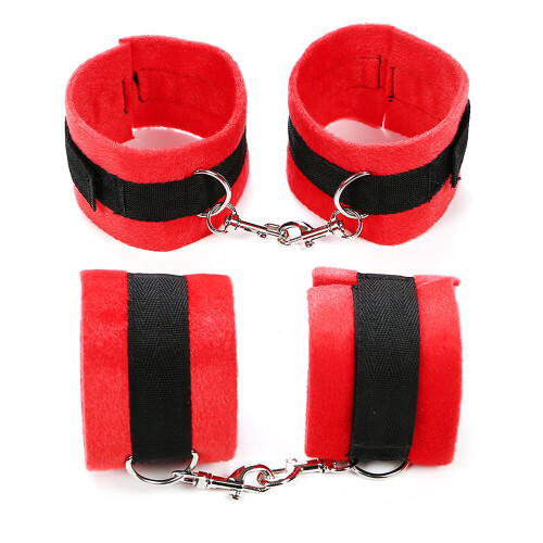 Hogtie Soft Plush Bondage Kit (Black and Red) 1