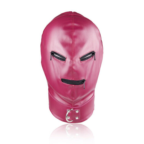 Three Zip Pink Fetish Mask