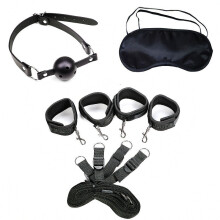 'Bound to Please' Black Under Mattress Restraint with Ball Gag