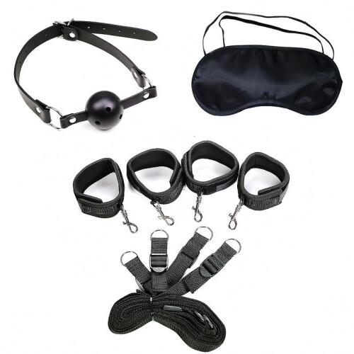 'Bound to Please' Black Under Mattress Restraint with Ball Gag