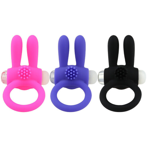 Black Vibrating Rabbit Cock Ring 1