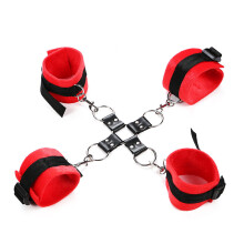 Hogtie Soft Plush Bondage Kit (Black and Red)