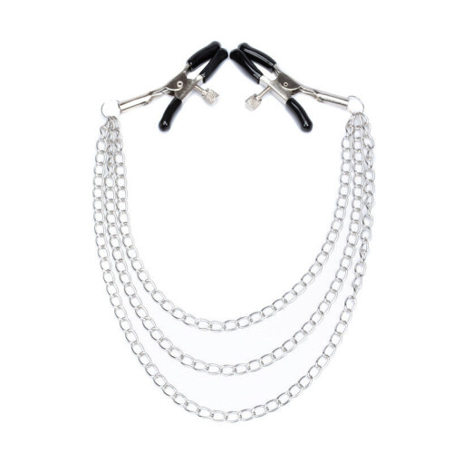 Adjustable Nipple Clamps with Triple Chain (Black) 1